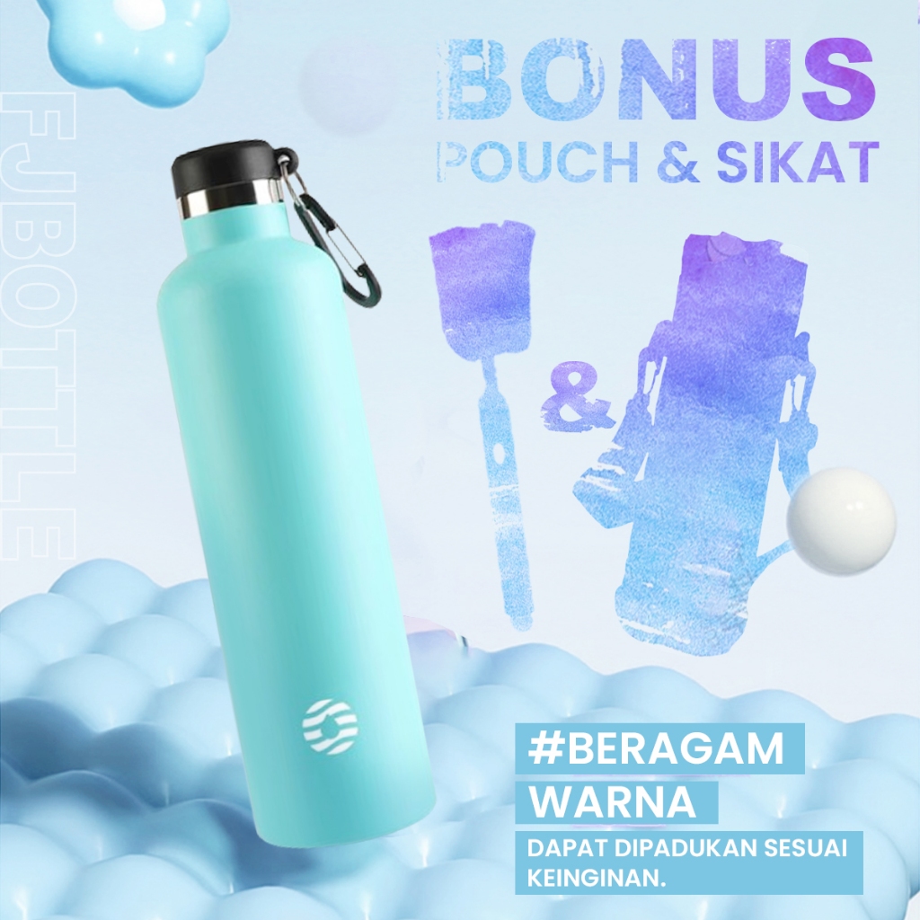 FJbottle SR2101 Mint Green dengan bonus pouch dan sikat
