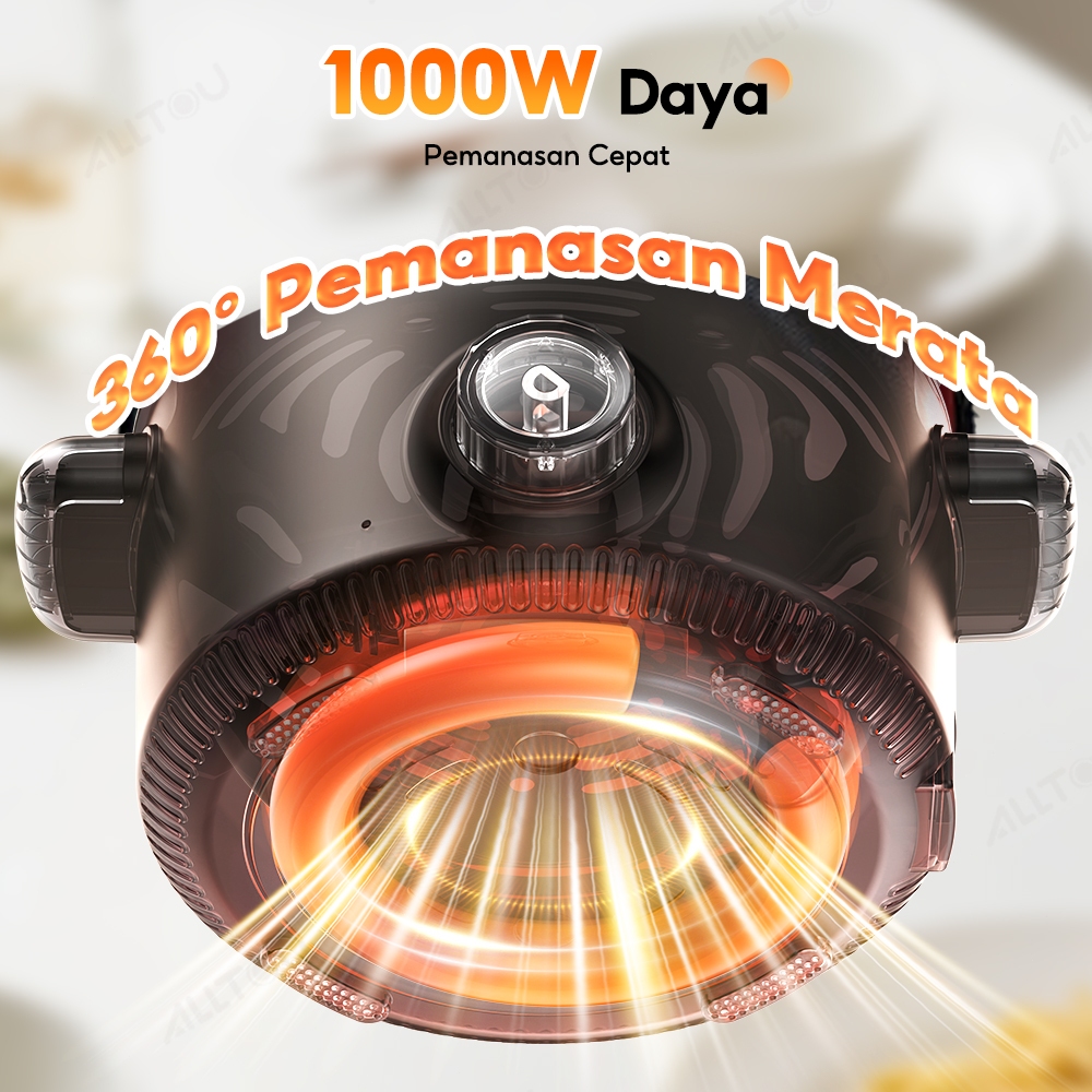 Pemanasan merata 360 derajat dan daya 1000 watt ALLTOU multi cooker