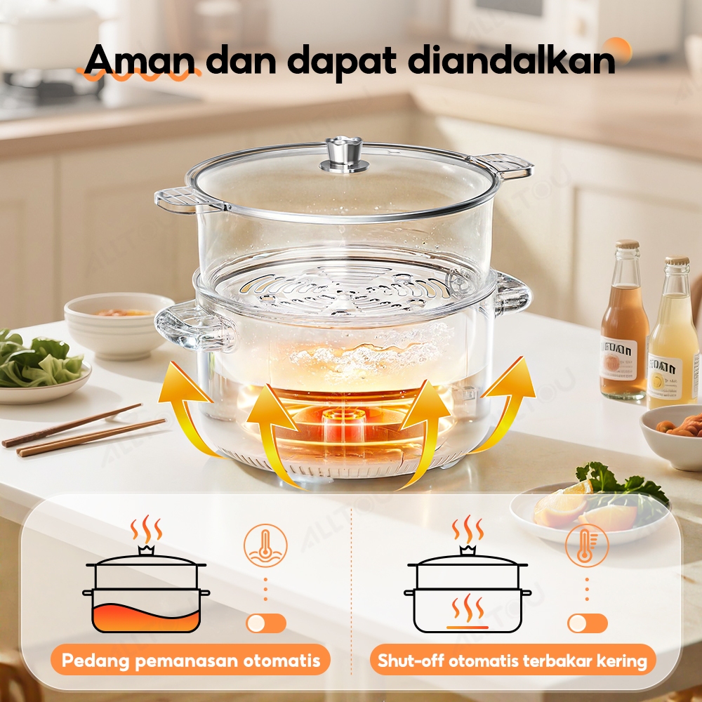 ALLTOU multi cooker dengan sistem pemanasan otomatis dan mati otomatis
