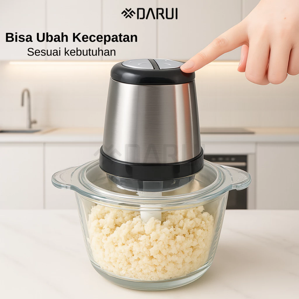 Pengaturan dua kecepatan pada DARUI chopper 2 liter